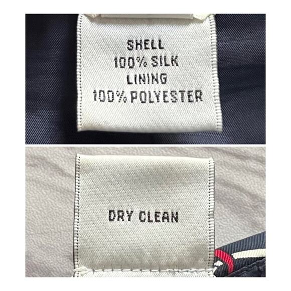 Talbots Silk Skirt Women's 12P Navy Blue Nautical Chain Print Preppy A-Line Midi - Picture 7 of 8